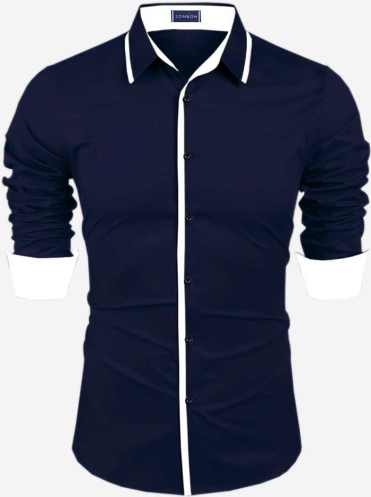 REYAN FASHION Men Solid Casual Dark Blue Shirt Buy REYAN FASHION