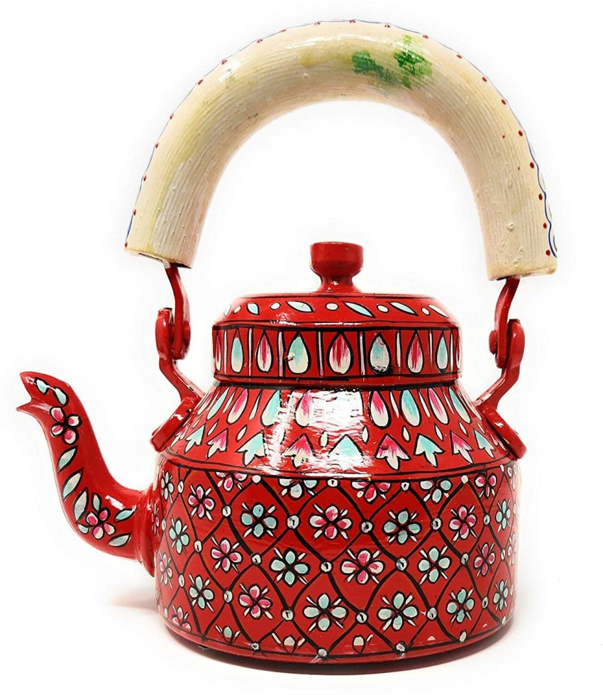 Traditional Hand-Painted Colourful Figurine Aluminum Decorative Tea Kettle  Pot Showpiece