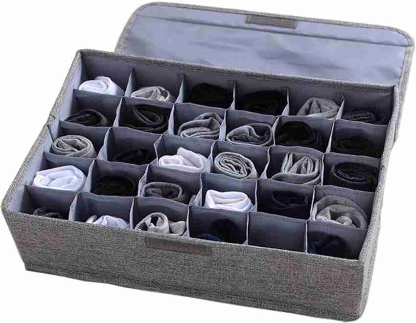 DOUBLE R BAGS Socks Organizer with Lid, 30 Cell Underwear Drawer Organizer  Foldable Closet Storage Box Price in India - Buy DOUBLE R BAGS Socks  Organizer with Lid, 30 Cell Underwear Drawer Organizer Foldable Closet  Storage Box online at