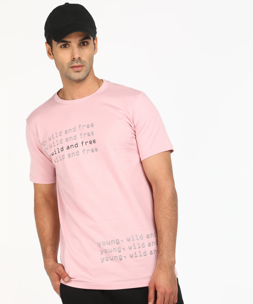 FOREVER 21 Printed Men Round Neck Pink T Shirt Buy FOREVER 21