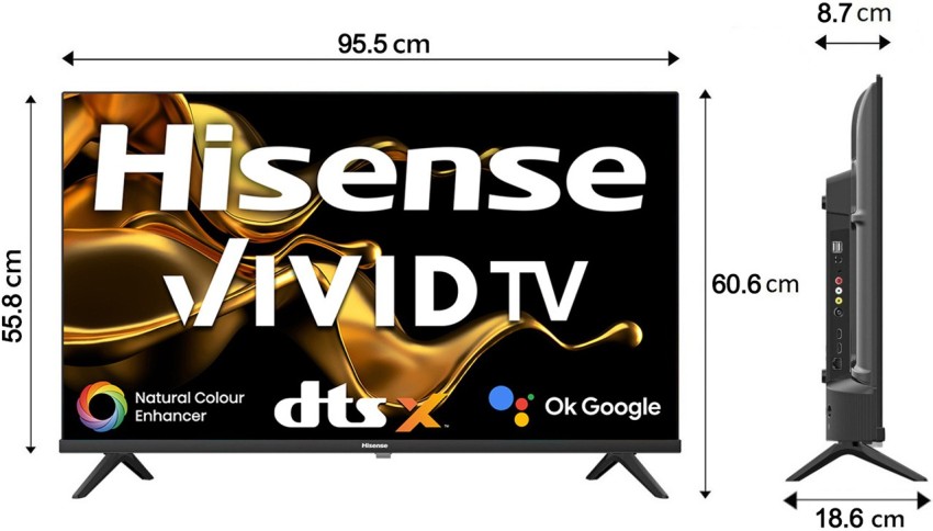 Hisense A4G Series 108 cm (43 inch) Full HD LED Smart Android TV 2022  Edition with DTS Virtual X