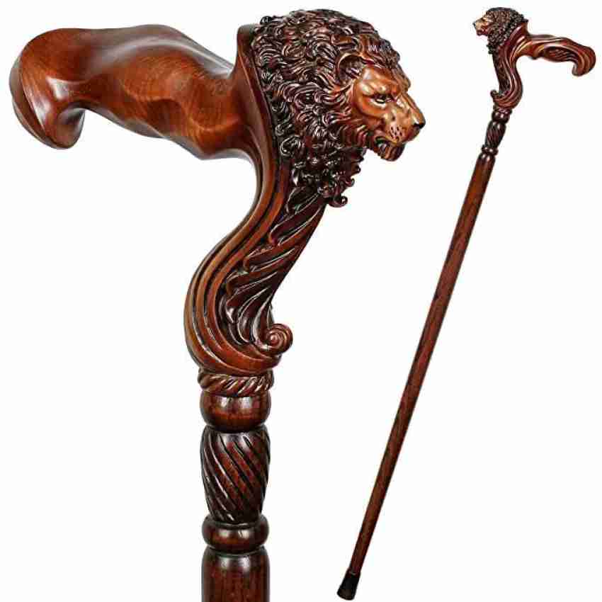 UNIQUE NAUTICAL Wooden Walking Stick Cane Lion Head Wood Carved Style Gift Walking  Stick Price in India - Buy UNIQUE NAUTICAL Wooden Walking Stick Cane Lion  Head Wood Carved Style Gift Walking
