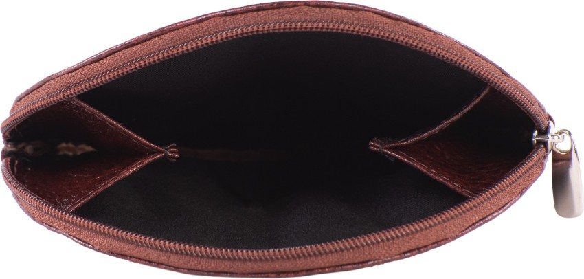 Bamsu Genuine Leather Round Small Bag Purse Wallet For Men and Women Coin  Purse Black - Price in India