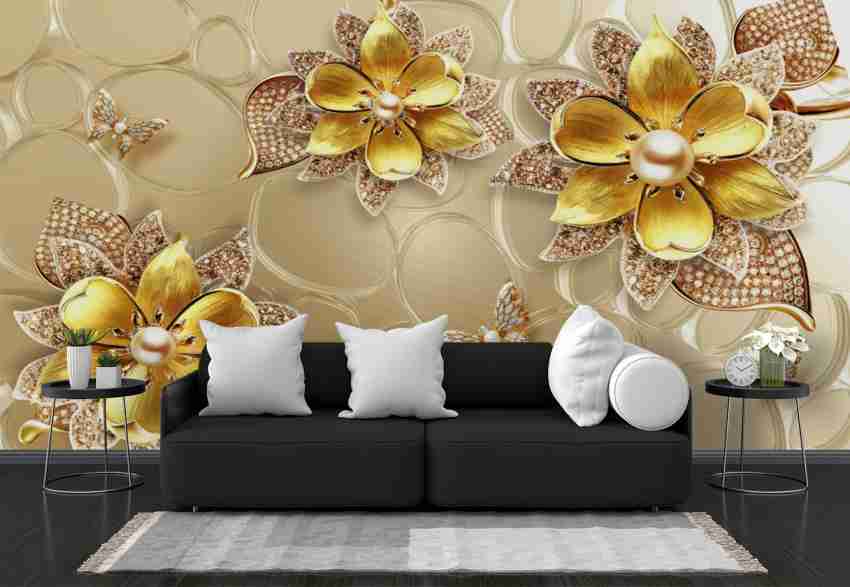 INFINITY INTERIORS | Beautiful 3D Flower | Waterproof Wall Stickers | PVC  Self Adhesive Vinyl Wall Poster for Living Room, Hall, Play Room, Bedroom