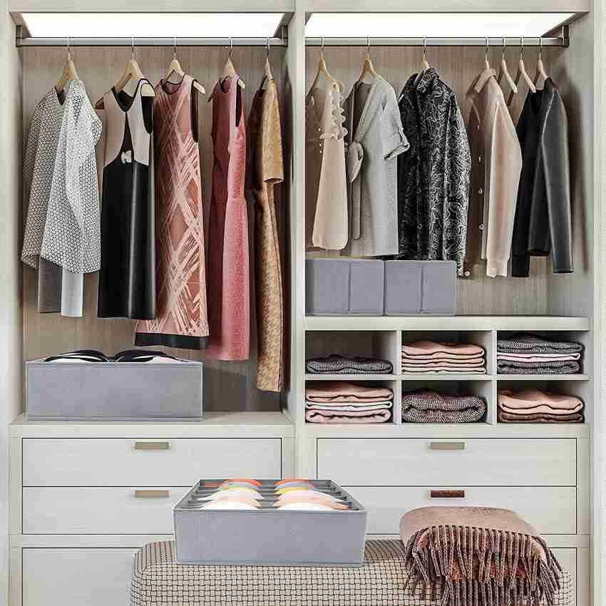 Buy Sock Underwear Drawer Organizer Dividers, Collapsible Cabinet Closet Storage  Boxes Online - Double R Bags
