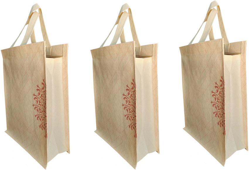 PRINCE SALES Non Woven Fabrics Printed Brown Shopping Carry Bag