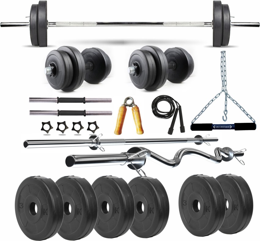 GRT gym plate dumbbell rod set with straight rod and curl rod combo home gym workout Dumbbell Kit Kit Buy GRT gym plate dumbbell rod set with straight rod and curl