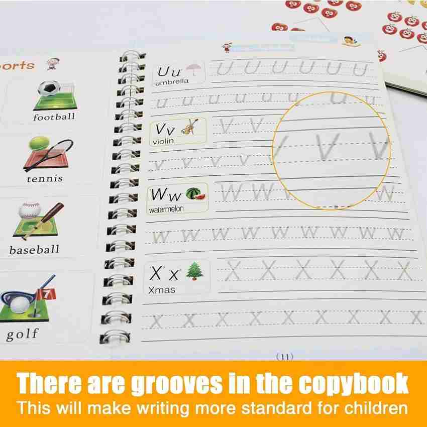 Magic Book For Kids ( 4 Book + 10 Refill + 1 Pen + 1 Grip )Reading &  Writing Toys