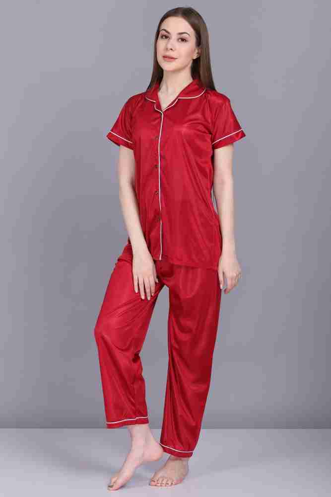 Red silk pj discount set