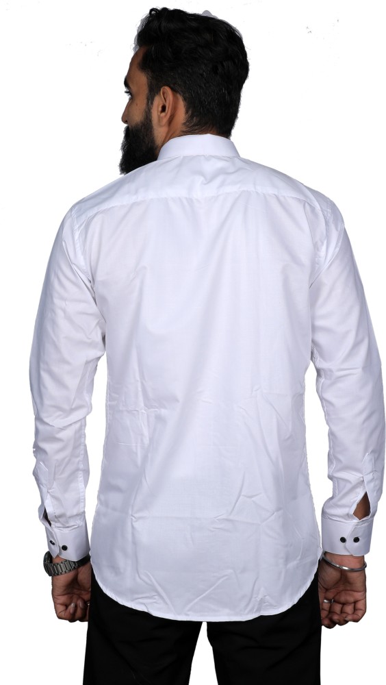 DF Studio Men Self Design Festive White Shirt - Buy DF Studio Men