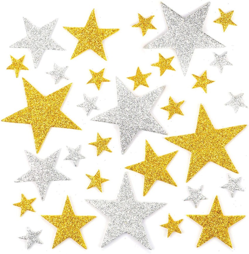 210pieces Colorful Glitter Foam Star 3D Self-adhensive Stickers