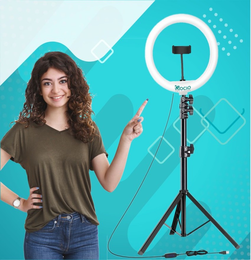 GOCIO 10“ LED ring light stand for making reels,  videos with Phone  Holder 5600 lx Camera LED Light Price in India - Buy GOCIO 10“ LED ring  light stand for making