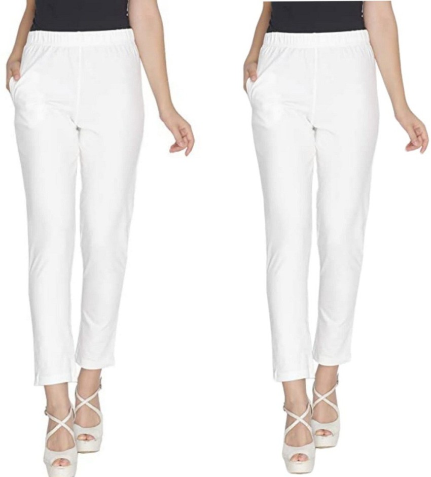 Zara Fasion Regular Fit Women White Trousers - Buy Zara Fasion