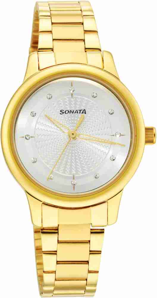 Sonata watch golden online price