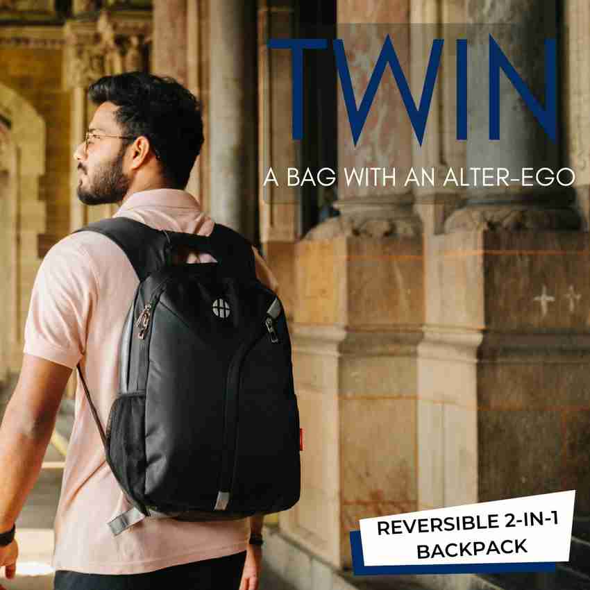 HARISSONS Twin Reversible 2 in 1 14 inch Laptop Backpacks for