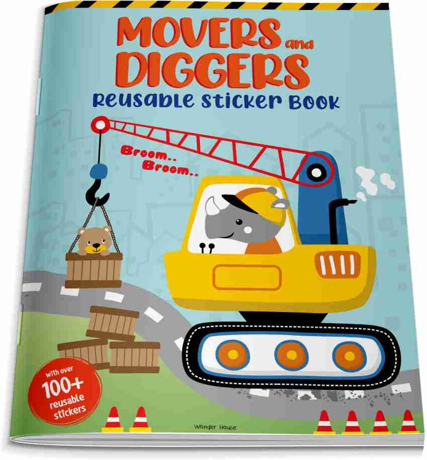 Movers and Diggers Reusable Sticker Book�For Children: Buy Movers