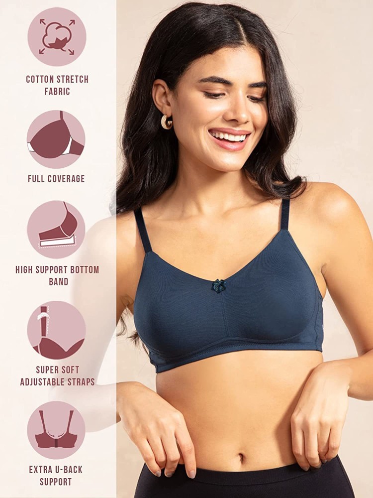 NYKD Cotton Non Padded & Wireless Everyday T-Shirt Bra for Women, Pack of 1