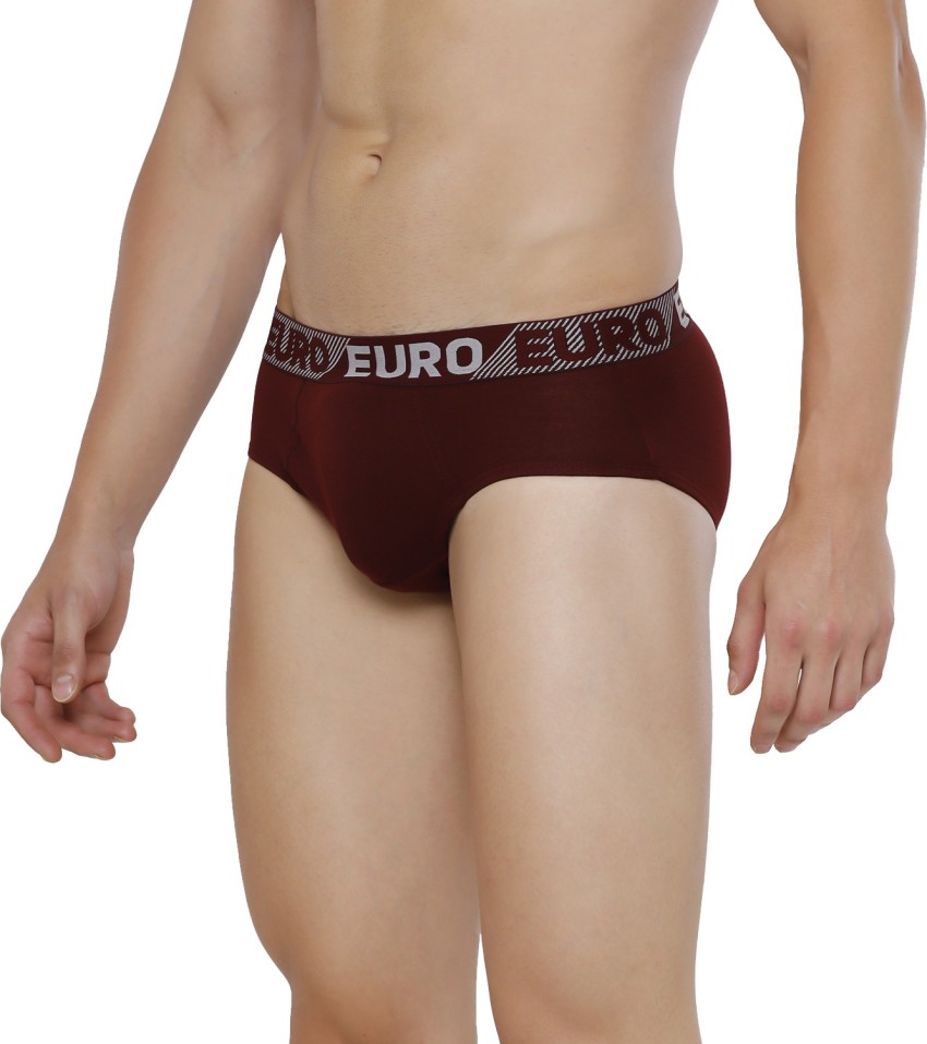 Buy EURO Men Assorted Solid 100% Cotton Pack of 3 Briefs Online at