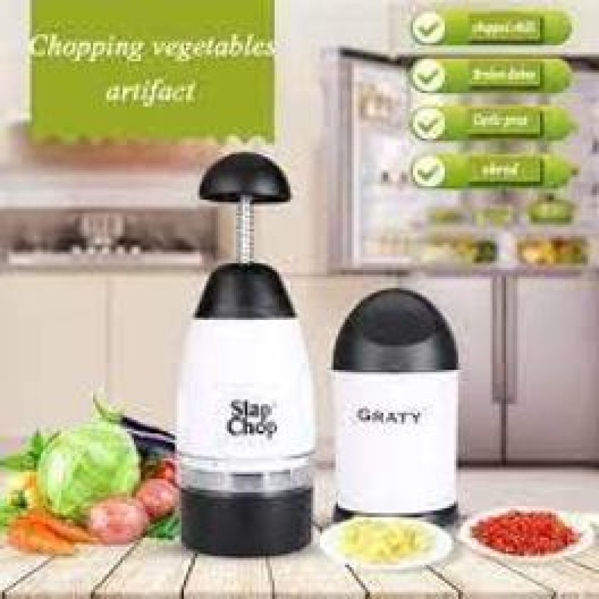 Manual Food Chopper, Hand Chopper Dicer, Easy Manual Slap Press for Fruits,  Vegetables, Onion, Guacamole, Salsa Maker stainless Steel 