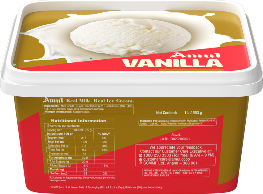 Amul Vanilla Gold Price in India Buy Amul Vanilla Gold online at