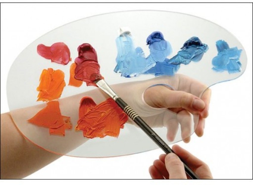 Kandle 10 x 6 Inch Clear Acrylic Paint Palette Oval Shaped Artist Painting  Palette 0 Paint Wells Palettes Price in India - Buy Kandle 10 x 6 Inch Clear  Acrylic Paint Palette