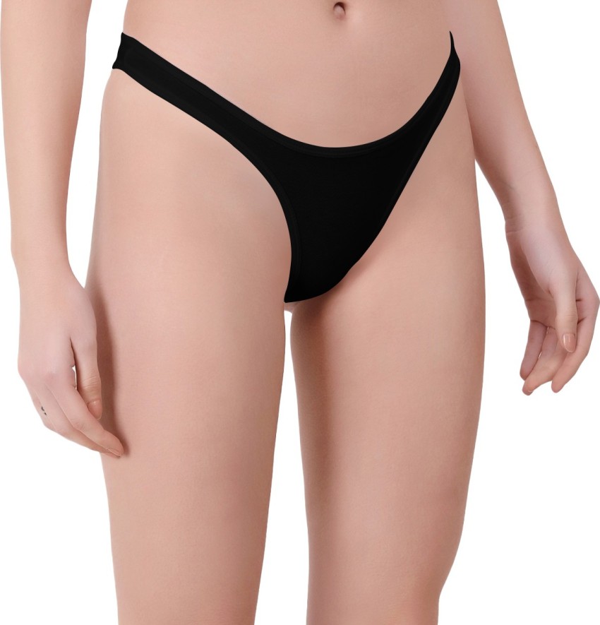 MYYNTI Women Thong Black Panty - Buy MYYNTI Women Thong Black Panty Online  at Best Prices in India