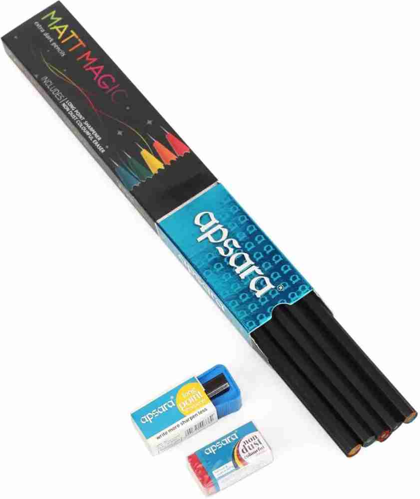 ARTTWALA APSARA 3PCS BLACK CHARCOAL PENCIL SET FOR DRAWING ,  1 SET OF ARTLINE SKETCHING PENCIL SET , 1 PC OF KNEADABLE ERASER & 1 PC OF  BLACK MATT MAGIC