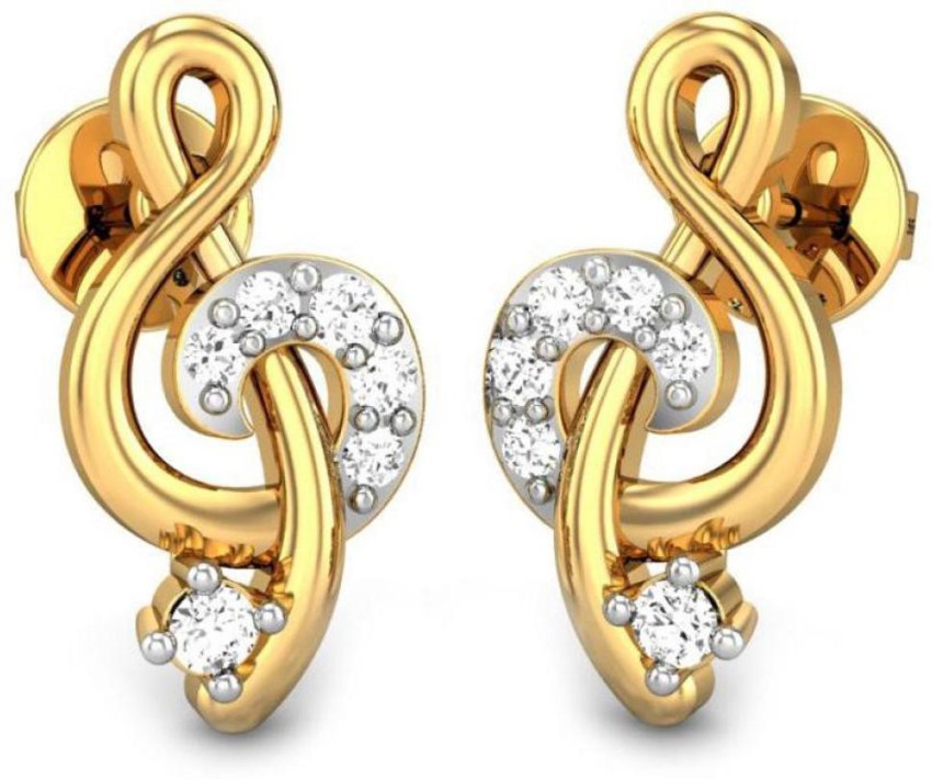 Candere by Kalyan Jewellers Gold jewellery  Buy Candere by Kalyan Jewellers  14k Yellow Gold Lightweight Stud Earrings Online  Nykaa Fashion