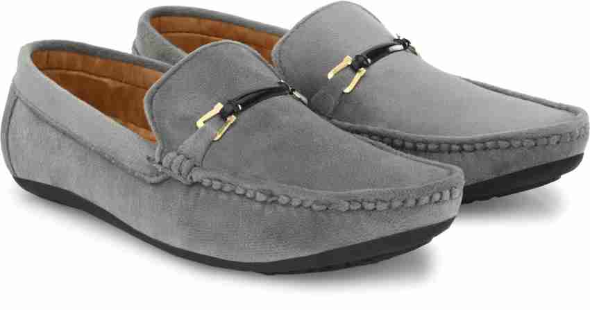 Mens grey sale loafers