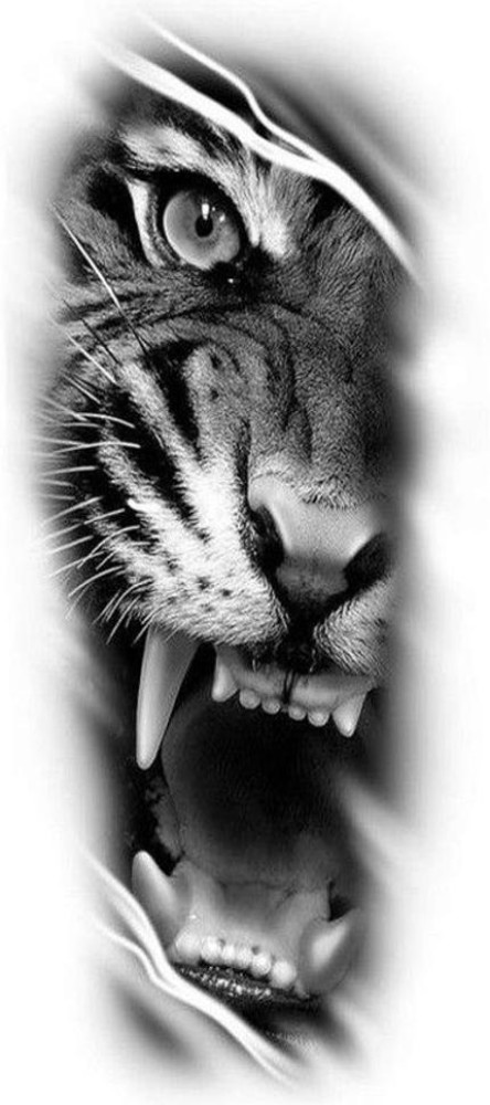 Tiger head tattoo design Royalty Free Vector Image