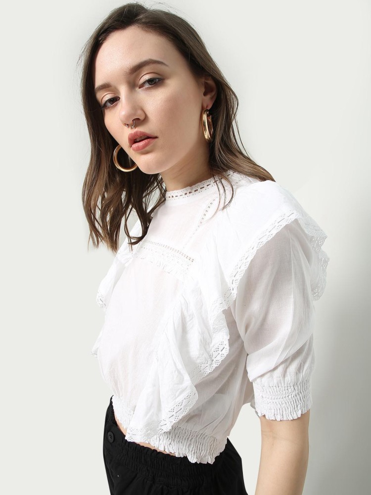 Koovs Casual Solid Women White Top Buy Koovs Casual Solid Women White Top Online at Best Prices in India Flipkart