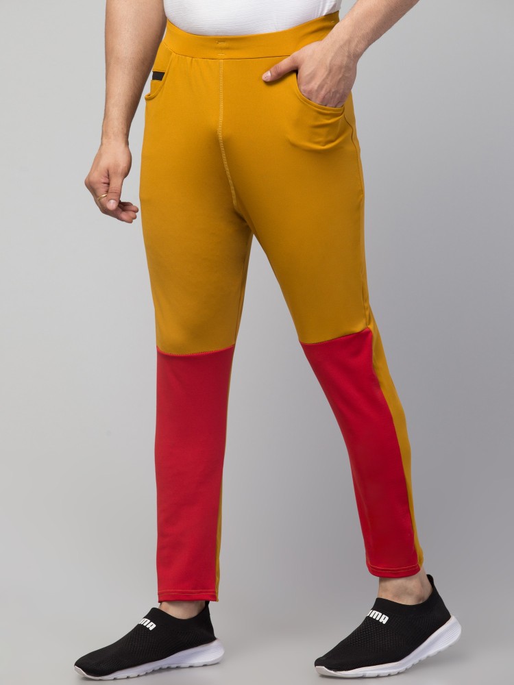 Red and sale yellow track pants