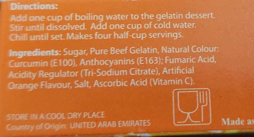 Green's Orange Jelly Gelatin Dessert Imported (UAE) Halal 80gms