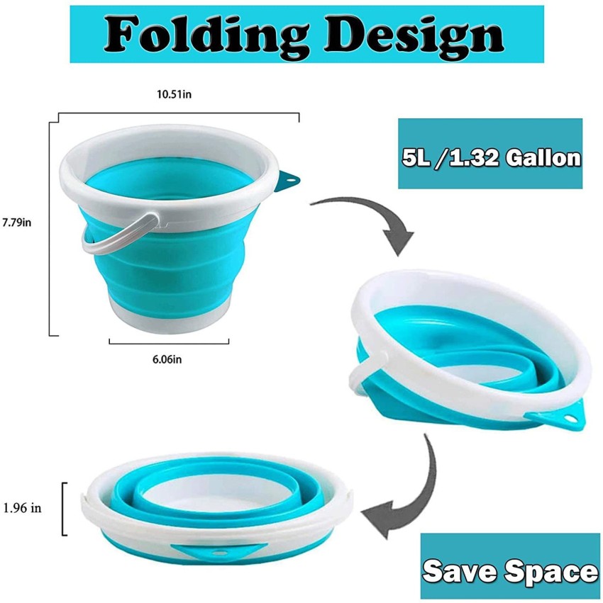 Mix Colour Silicone Foldable Bucket,Camping Bucket(5222) at Rs 295 in Rajkot