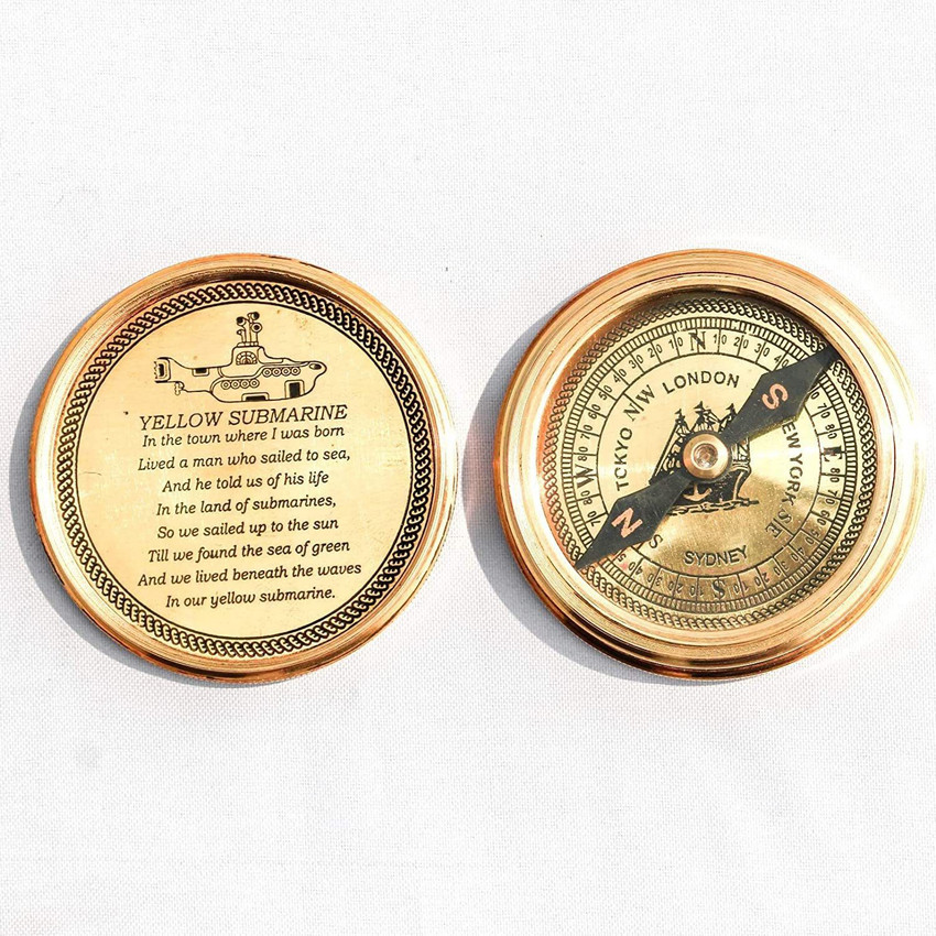 Snc Compass with Leather Pouch 2 Inch Classic Pocket Compass for