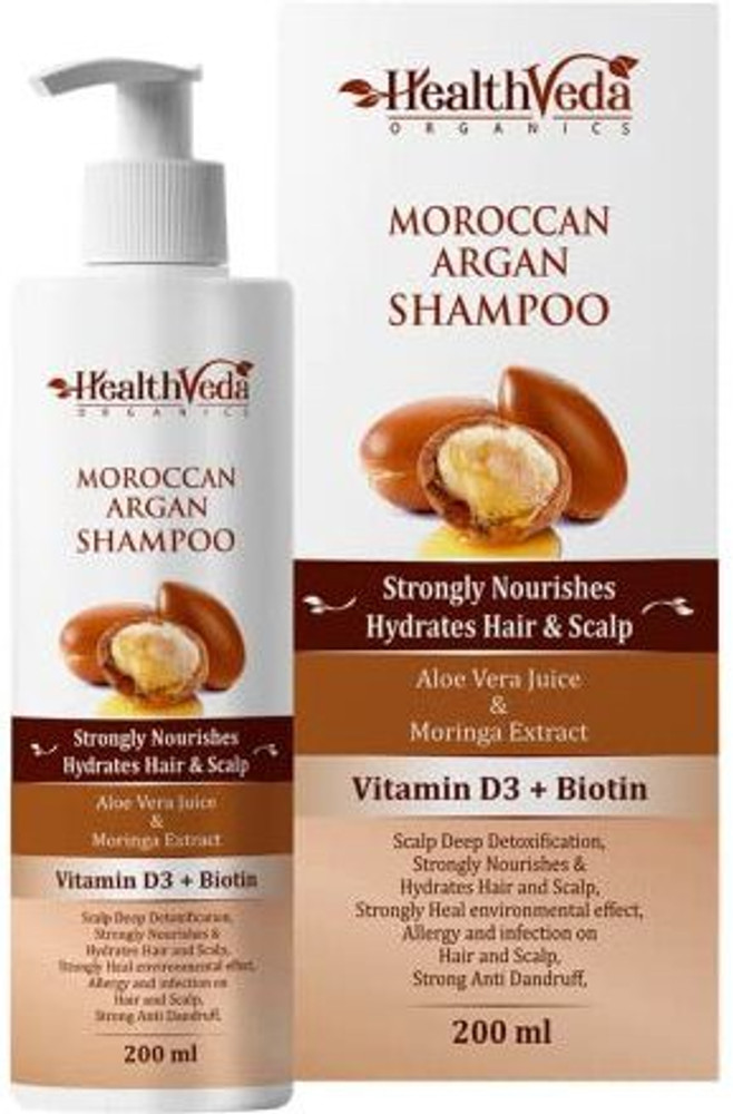 Health Veda Organics Moroccan Argan Shampoo with Vitamin D3 and