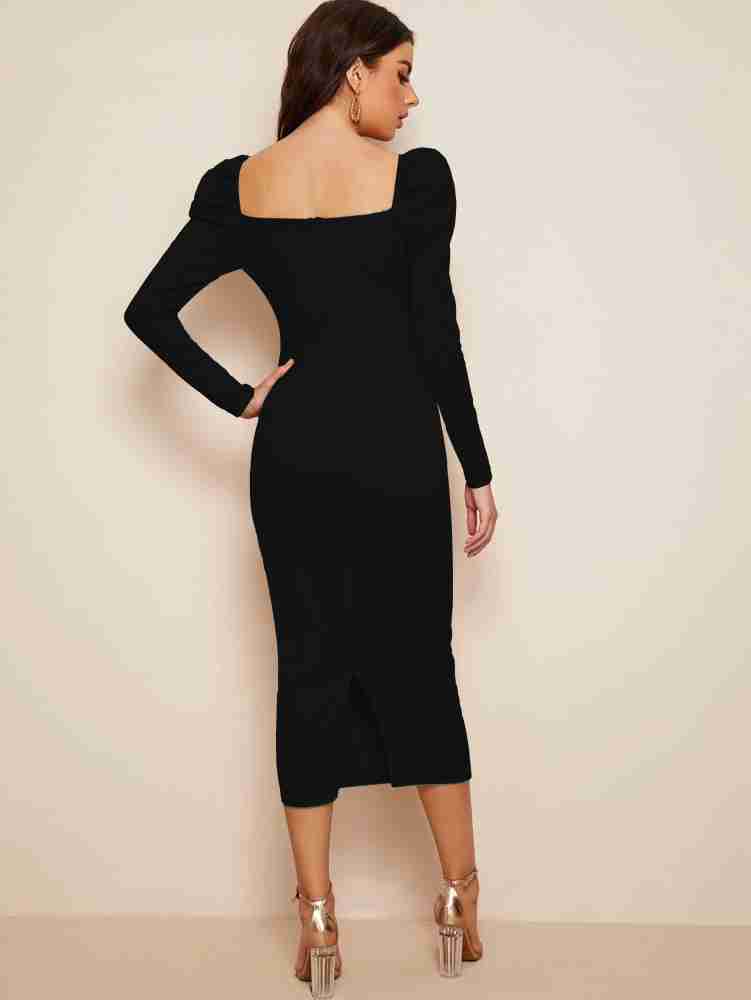 Rosery Paris Women Bodycon Black Dress - Buy Rosery Paris Women