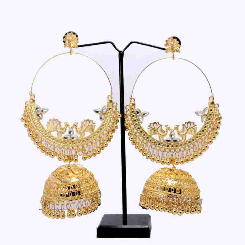 Gold jhumka store bali design