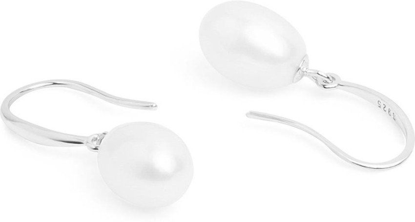 Natural Simple Silver Pearl Earring  Shraddha Shree Gems