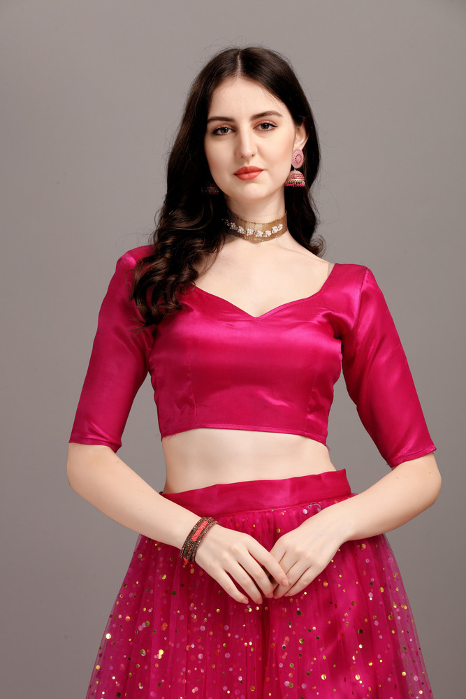 jahal fashion Self Design Semi Stitched Lehenga Crop Top