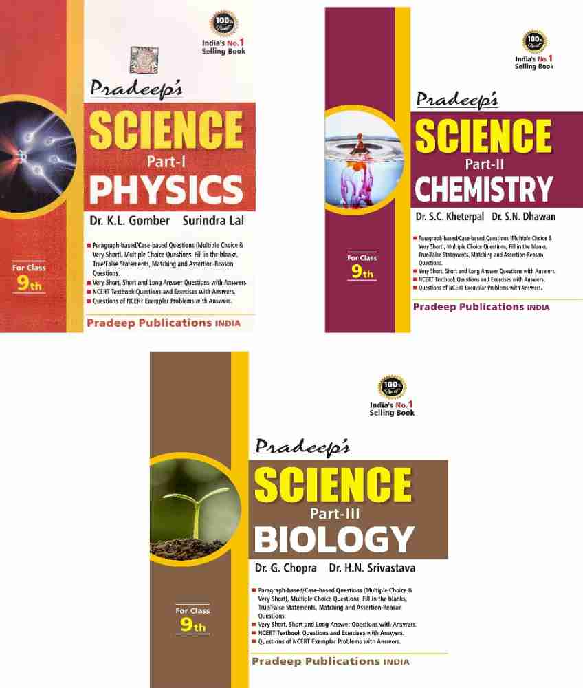 Pradeep Science Physics - Chemistry - Biology 9th Cbse ( 2021-22 ) Set Of 3  Books: Buy Pradeep Science Physics - Chemistry - Biology 9th Cbse ( 2021-22  ) Set Of 3