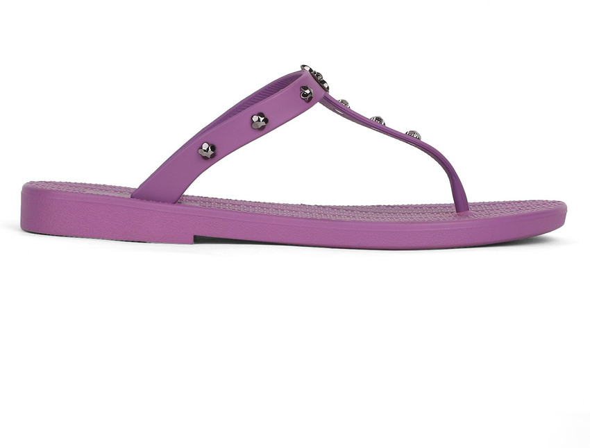 Dark purple flip flops sales