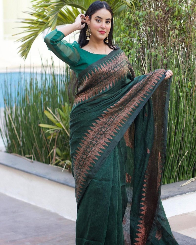 Dark Green Saree, Buy India Dark Green Color Sarees Online