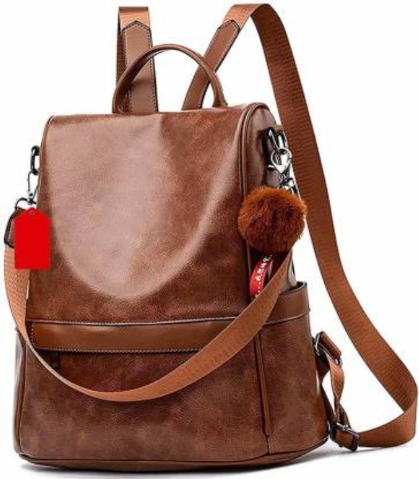 KGN Stylish Fur backpack Black For Women And Girls 10 L Laptop Backpack Brown Price in India Flipkart