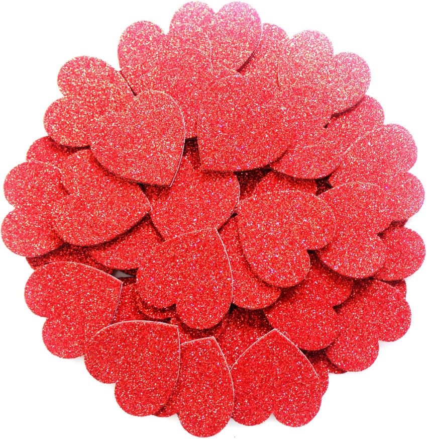 Foam Glitter Heart Stickers - Pack of 120, Foam
