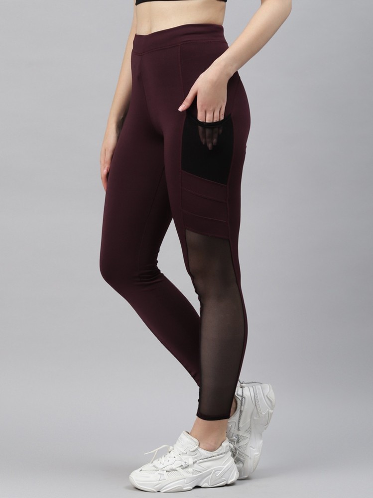BLINKIN Color Block Women Maroon Tights - Buy BLINKIN Color Block Women Maroon  Tights Online at Best Prices in India