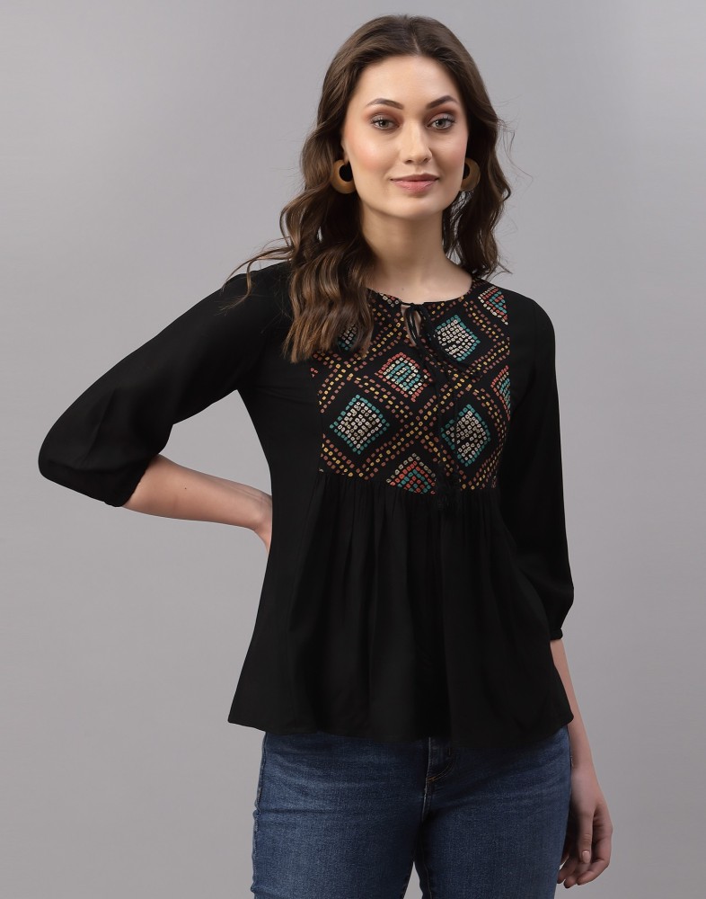 Buy Black Tops for Women by SELVIA Online