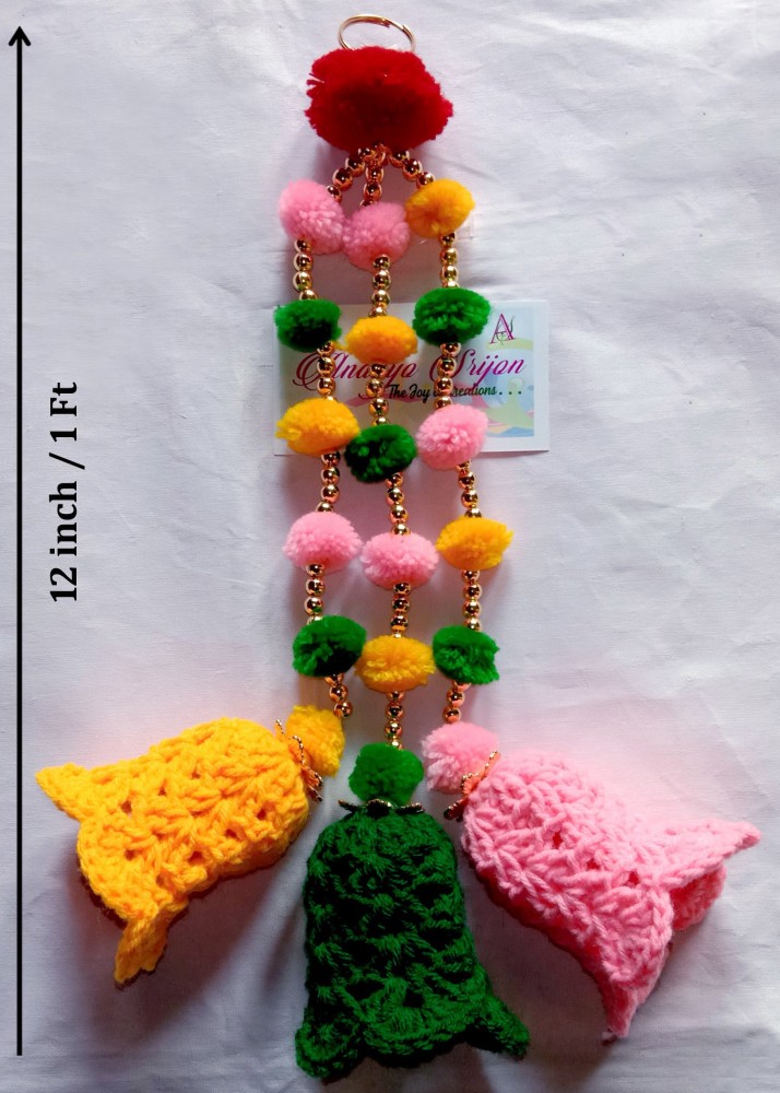 Ananyo Srijon Hand Crocheted Bell Design Toran /Door Hanging/ Bandanwal ;  Set of 2 Toran Price in India - Buy Ananyo Srijon Hand Crocheted Bell  Design Toran /Door Hanging/ Bandanwal ; Set