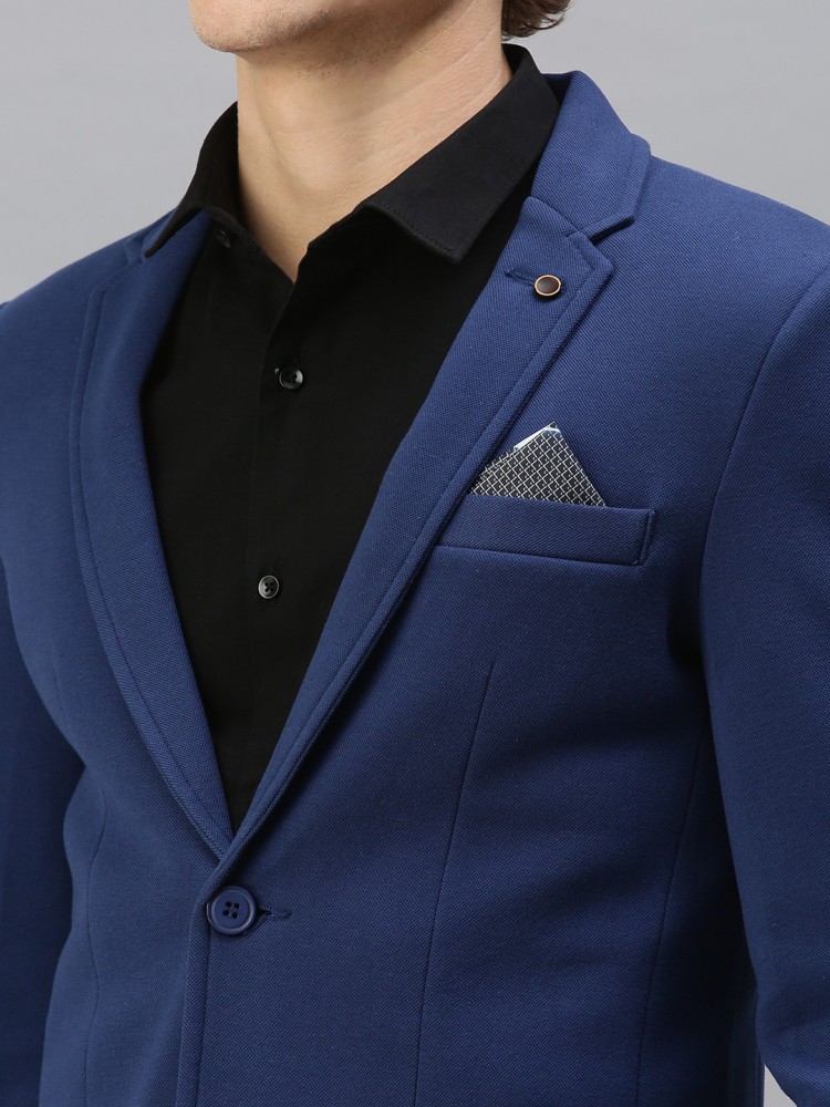 Buy online Navy Blue Solid Casual Blazer from Blazers for Men by Showoff  for ₹2349 at 65% off