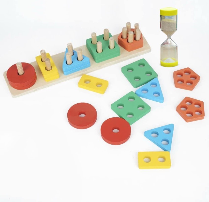 Whiz Kids Wooden Sorting and Stacking Puzzle Toy with Sand Timer; Early  Education Toy - Wooden Sorting and Stacking Puzzle Toy with Sand Timer;  Early Education Toy . shop for Whiz Kids
